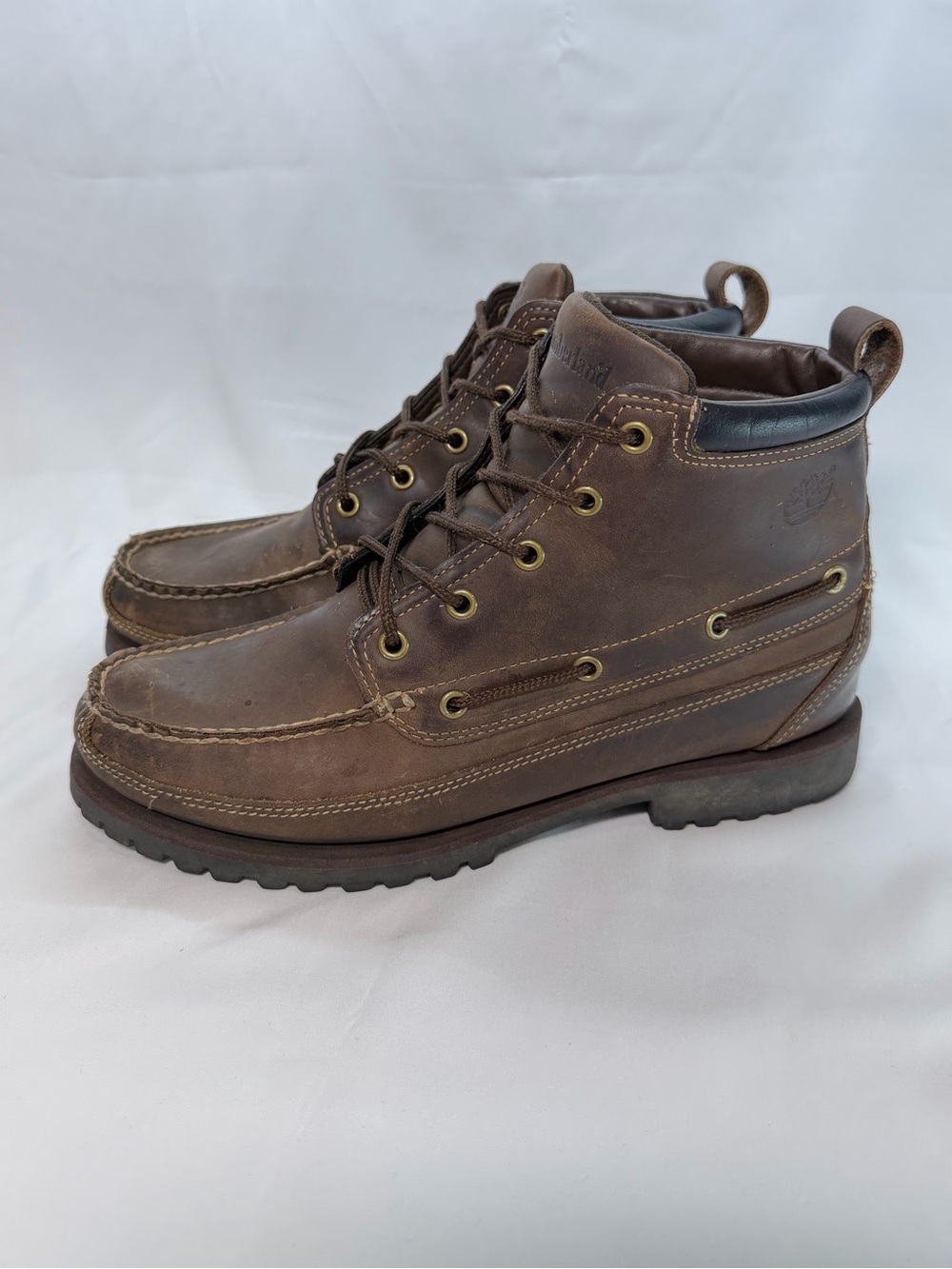 Timberland 84591 Men’s 9M Brown Leather Moc Toe Boots